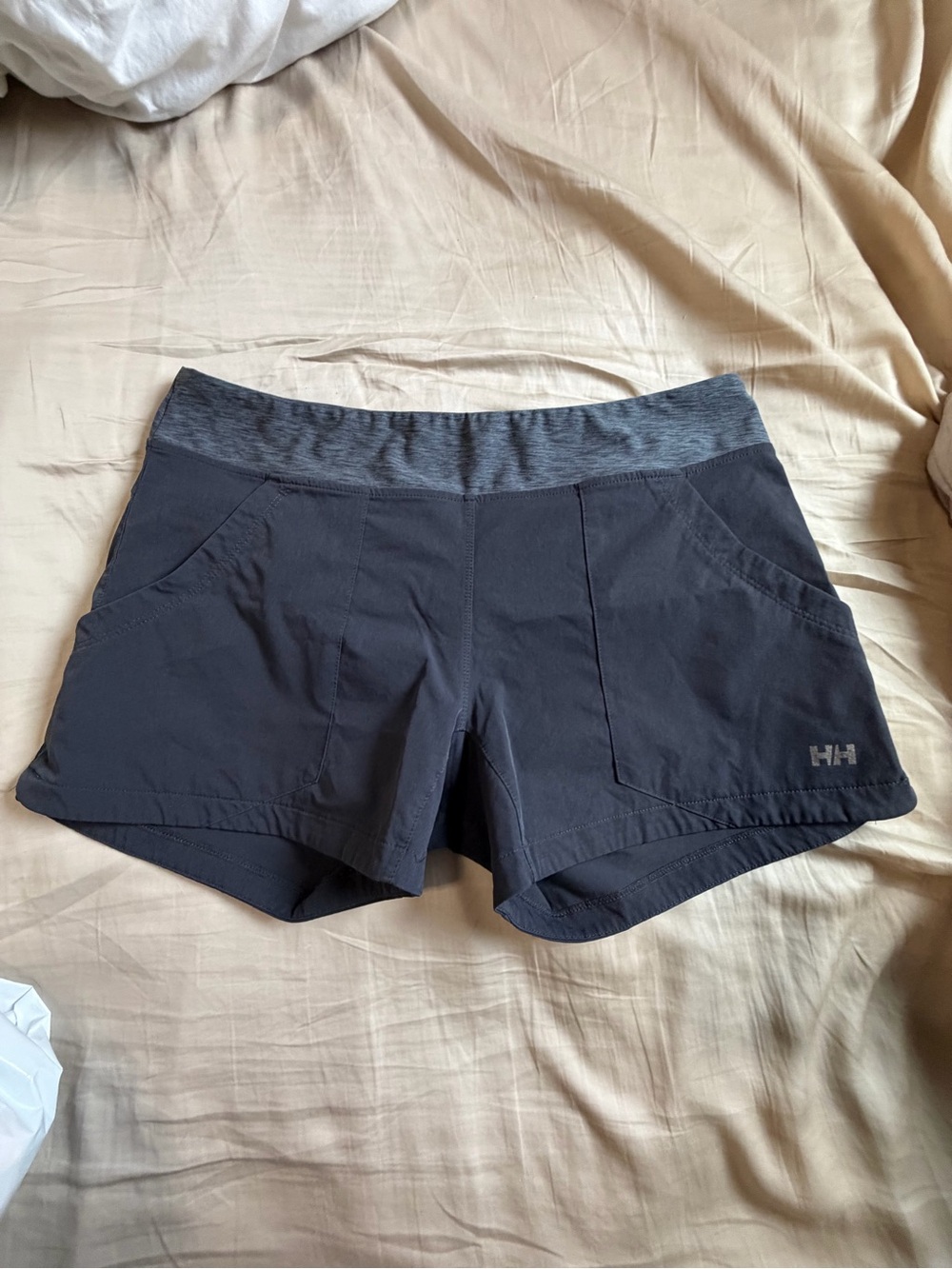 Helly Hansen Women's Black Athletic Shorts with Heather Gray Waistband